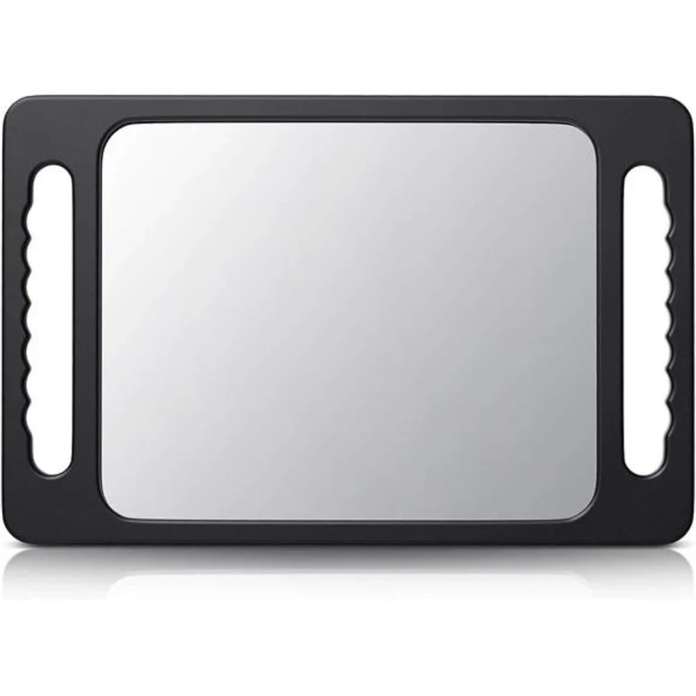 Unbreakable Hand Mirror with Double Handle - Large Handheld Barber Mirror